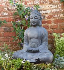 No Zen Garden Is Complete Without Our Sitting Buddha Statue Cast In Weather Resistant Resin For Indoor Or Outdoor Di Buddha Statue Garden Statue Buddha Statue