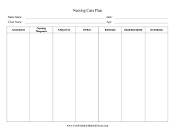 Plan of care sample form. Printable Nursing Care Plan Nursing Care Plan Nursing Care Care Plans