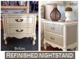 Two It Yourself Refinished Nightstand In Diy Chalk Paint Before And After Photos Diy Homede Nightstand Makeover Repurposed Furniture Refinished Nightstand