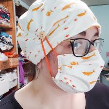 Scrub Hat Sewing Pattern Tutorial Diy Basic Ponytail Bouffant Scrub Cap Sewing Pdf Instructions Instant Download In 2020 Hat Patterns To Sew Scrub Hats Bouffant Scrub Caps