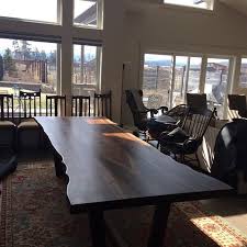 Custom Live Edge Dining Table Slab Dining Table Dark Wood Etsy In 2020 Live Edge Dining Table Dark Wood Dining Room Table Slab Dining Tables