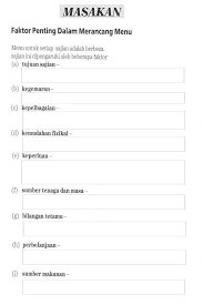 Persaingan adalah satu cabaran yang memerlukan penelitian rapi untuk terus hidup. Latihan Masakan Tingkatan 2