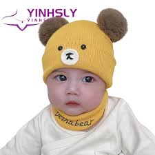 Winter Hat Neck Warmer Thickened Windproof Winter Infant Boys Kids Cap  Scarf Kit
