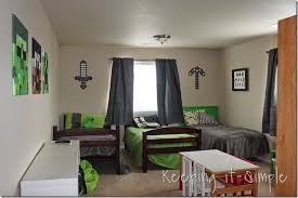 Keeping It Simple Minecraft Boy S Room Decor Idea Large Wood Minecraft Characters Minecraft Room Decor Minecraft Bedroom Decor Minecraft Room