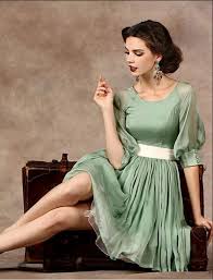 1950s Fashion Vintage Inspired Retro Style Elegant Swing Dress Vintage Green Dress Vintage Fashion 1950s 1950s Fashion