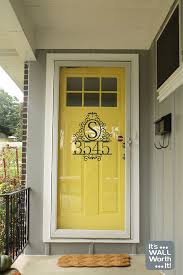 Address With Family Initial Vinyl Door Decal Door Decal Etsy Yellow Front Doors Painted Front Doors Vinyl Door Decal