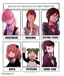 Alilippoi On Twitter Fanart Characters From Manga That Don T Have Anime Adaptation Yet Shikimori Kawaii Dake Ja Nai Shikimori San Makima Chainsawman Hitomi Chan Hitomi Chan Anya Spy X Family Yotsuba Yotsubato Channels anime manga profiles fanarts.