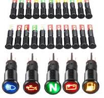 8/10/12/16mm 12V 24V LED Indicator Warning Light Car Dash Dashboard Panel  Pilot