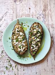 Aubergines Farcies Au Boulgour Et A La Feta Recette Aubergines Farcies Recette Aubergine Recette Aubergine Farcie