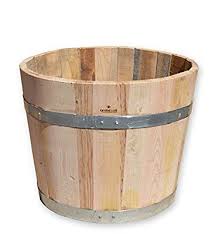 Blumentopf Blumenkubel Aus Kastanien Holz Fass Holzfass Als Pflanzkubel Bottich Holzkubel D30 H30cm Natur Amazon De G Pflanzkubel Weinfass Regenfass