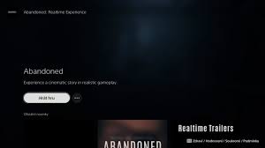 Abandoned reveals release time for ps5 realtime experience app. E0ddrcbiw Fjm