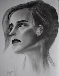 Emma watson drawing portrait by dry brush technique. Emma Watson Chitramaaya Paintings Prints People Figures Portraits Female Artpal