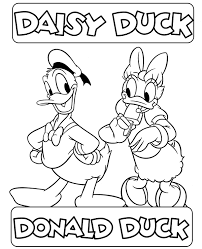 Printable donald duck disney coloring page. Donald Duck And Daisy On Printable Coloring Page