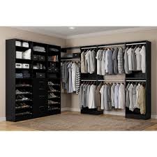 Home Decorators Collection Calabria Walk In 15 In D X 243 In W X 84 In H Espresso Wood Closet System En000111 Ces The Home Depot Wood Closet Systems Closet System Wood Closets