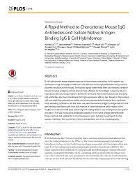 Search, find, compare suppliers for alexa fluor® 647 mouse igg3, κ isotype control products. Pdf A Rapid Method To Characterize Mouse Igg Antibodies And Isolate Native Antigen Binding Igg B Cell Hybridomas