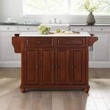 Crosley Furniture Cambridge Mahogany Full Size Kitchen Island Cart With Granite Top Kf30005dma The Home Depot Kitchen Tops Granite Kitchen Island With Granite Top Kitchen Cabinet Styles