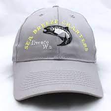 Ocean Fishing Sea Breeze Charters Ilwaco Wa Snapback Baseball Cap Gray Hat Lid Oc Baseballcap Hats Baseball Cap Baseball Hats
