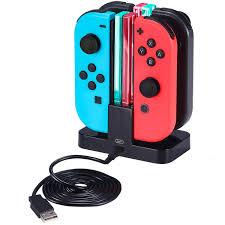 Zadii Accessories Bundle Compatible With Nintendo Switch Accessories Kit With Tennis Racket Steering Wheel Joy Con Gri Charging Dock 4 Channel Carrying Case