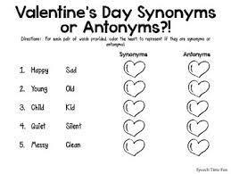 Valentine S Day Synonyms Or Antonyms By Speech Time Fun Tpt Click any word from sentences to quickly get its definition.
