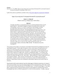 Abstract means it is conceived in the mind yet unrealized into the reality. Pdf Types Of Case Study Work A Conceptual Framework For Case Based Research