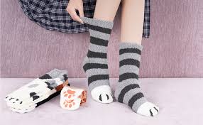 Novelty cat claw short ankle socks anime cartoon cat paw socks cute floor socks casual gift 1 pair. Easycosy Coral Fleece Socks Cat Paw Socks Super Soft Plush Slipper Sock Casual Socks Amazon Co Uk Clothing