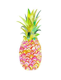 Pink Pineapple Watercolor Print Unique Kitchen Decor Etsy Pineapple Art Watercolor Pineapple Pineapple Wall Art
