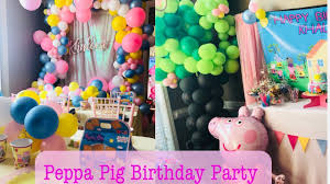 Birthday Decoration At Home Wall Peppa Pig Birthday Party Decor Party At Home Youtube Ballon Garland Balloon Wall An Peppa Pig Birthday Party Birthday Party Decorations Peppa Pig Birthday