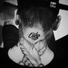 If you like the cool and hip image of chris inks, then you need to get a ink design of his. Ohb Tattoo On The Back Of Chris Brown S Neck