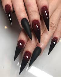 Black And Red Stiletto Nails Maja Like Maya Stark On Instagram Sculpted Stiletto Nails Ombre Red To Black Book Your Red Nail Art Valentines Nail Art Designs Red Nail Designs