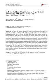 Víctor de miguel esteban is on mixcloud. Analysing The Effect Of Legal System On Corporate Social Responsibility Csr At The Country Level From A Multivariate Perspective Request Pdf