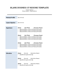 Blank resume layout sample in word. Blank Business Cv Resume Template Free Download