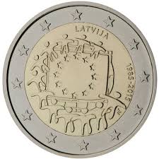Speciální materiál odolá natržení a vlajka vydrží roky. 2 Euro 2015 Lotyssko Eu Vlajka Unc Aukro