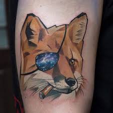 Amazing Polygonal Tattoo Artworks By Halasz Matyas Gear Tattoo Geometric Animal Tattoo Fox Tattoo