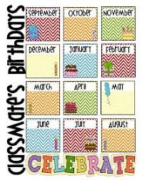 Birthday Chart For Classroom Printable Lory S 2nd Grade Skills Birthday Chart Freebie Birthday Chart Classroom Classroom Birthday Birthday Charts