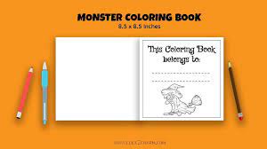 Download Kdp Interior Template Monster Coloring Book For Kids Toddlers Commercial Use 8 5 8 5 Inches With Bleed Click2charm