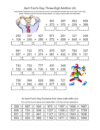 The April Fool S Day Addition A Holiday Math Worksheet April Fool S Day Freebie Holiday Math Worksheets Math Sentence Activities