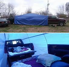 This Is Awesome Especially If Your Back Window Opens You Could Run The A C Or Heat For Short Periods If Needed Tent Diy Camping Tent Camping