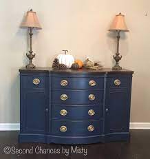 Designed to mimic the old world flat sheen paints made from limestone & rare earth pigments, milk. Buffet Sideboard Painted Navy Blue With Black Top Classic Furniture Repainting Furniture Furniture