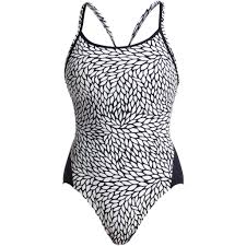 funkita ladies diamond back one piece swimsuit snow leaf