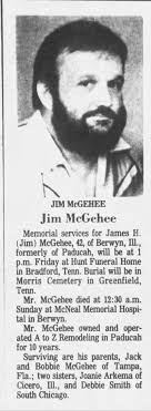 Obituary for JIM McGEHEE (Aged 42)