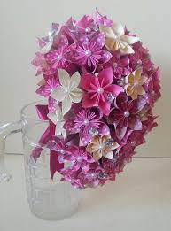 Paper Flower Origami Bouquet Wedding Crystals Cascade Tear Etsy Paper Flowers Wedding Bouquet Paper Bouquet Paper Bouquet Wedding