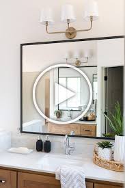 Bathroom Mirror Modern Farmhouse Bathroom Mirror With Thin Black Metal Frame Bathroom Mirr In 2020 Modern Farmhouse Bathroom Bathroom Mirror Farmhouse Bathroom Mirrors