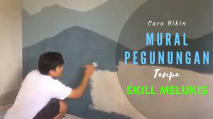 Tutorial atau cara buat hiasan dinding kamar dari kertas origami dan kardus bekas. Ide Cat Kamar Tidur Keren Motif Pegunungan Tanpa Skill Melukis Youtube