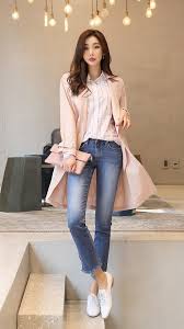 Pink Outer Gaya Model Pakaian Gaya Busana Gaya Model Pakaian Korea