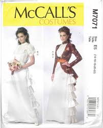 Victorian 19th Century Steampunk Bridal Dress Costume Pattern Mccall S 7071 Uncut Ff Sizes 14 22 Bust 3 Victorian Wedding Dress Bridal Dresses Costume Patterns