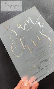 Vellum Wedding Invitations Silver Foil Silver Wedding Invitations Wedding Stationery Hand Lettered Wedding Invitations