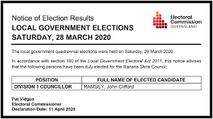 New Division 1 And 2 Councillors Elected Banana Shire Council