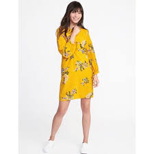 Old Navy Dresses Yellow Floral Tiesleeve Shift Dress Poshmark