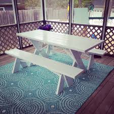 Target Outdoor Rug And Amazon Com White Picnic Table So Ready For Outside Dining Sigh Pollen Target Outdoor Rugs Picnic Table Patio Decor