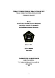 Tinjauan Yuridis Normatif Perlindungan Hukum Tenaga Kerja Indonesia Di Luar Negeri Negara Malaysia Unissula Repository